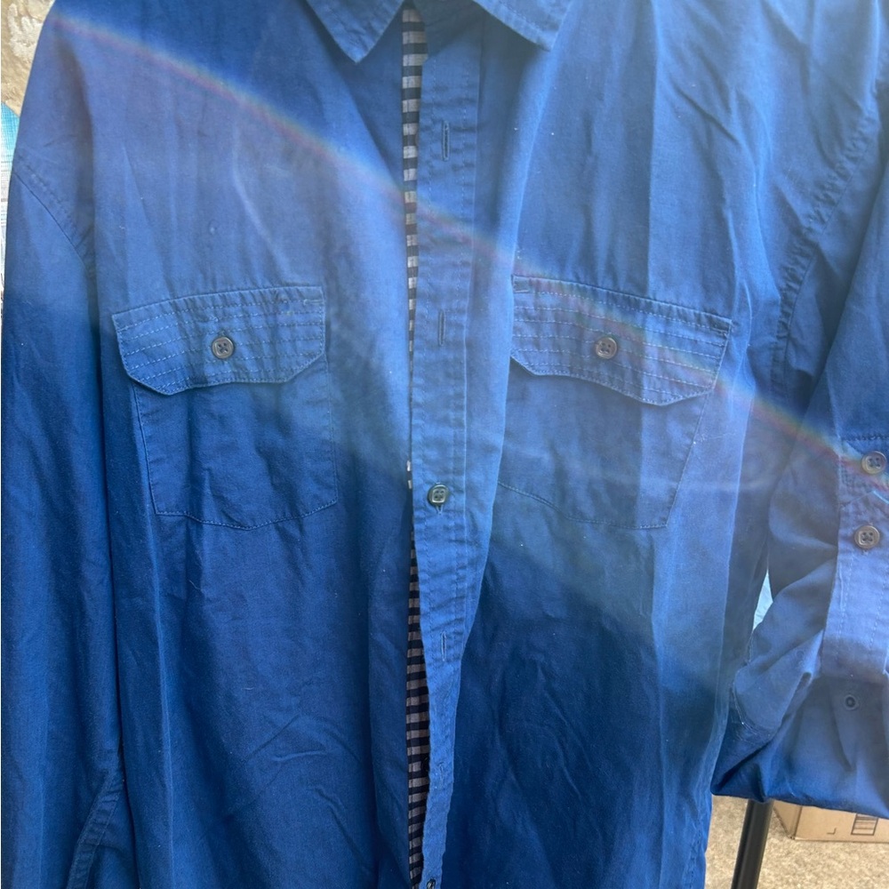 Bruno New York Blue Button-Up Shirt